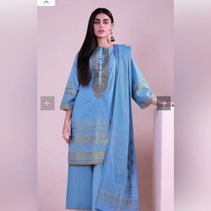 Khaadi 3 piece blue suit